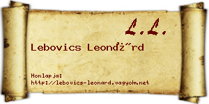 Lebovics Leonárd névjegykártya