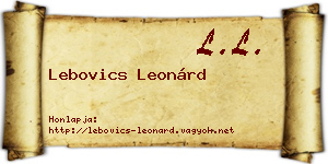 Lebovics Leonárd névjegykártya