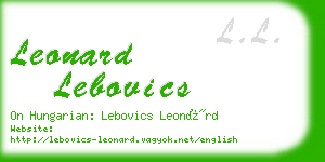 leonard lebovics business card